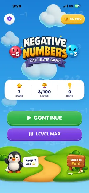 Negative Numbers - Math Learn screenshot 1