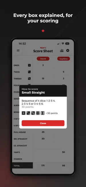 Yam's Dice Score Sheet screenshot 4