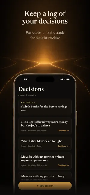 Forkseer: AI Decision Journal screenshot 2