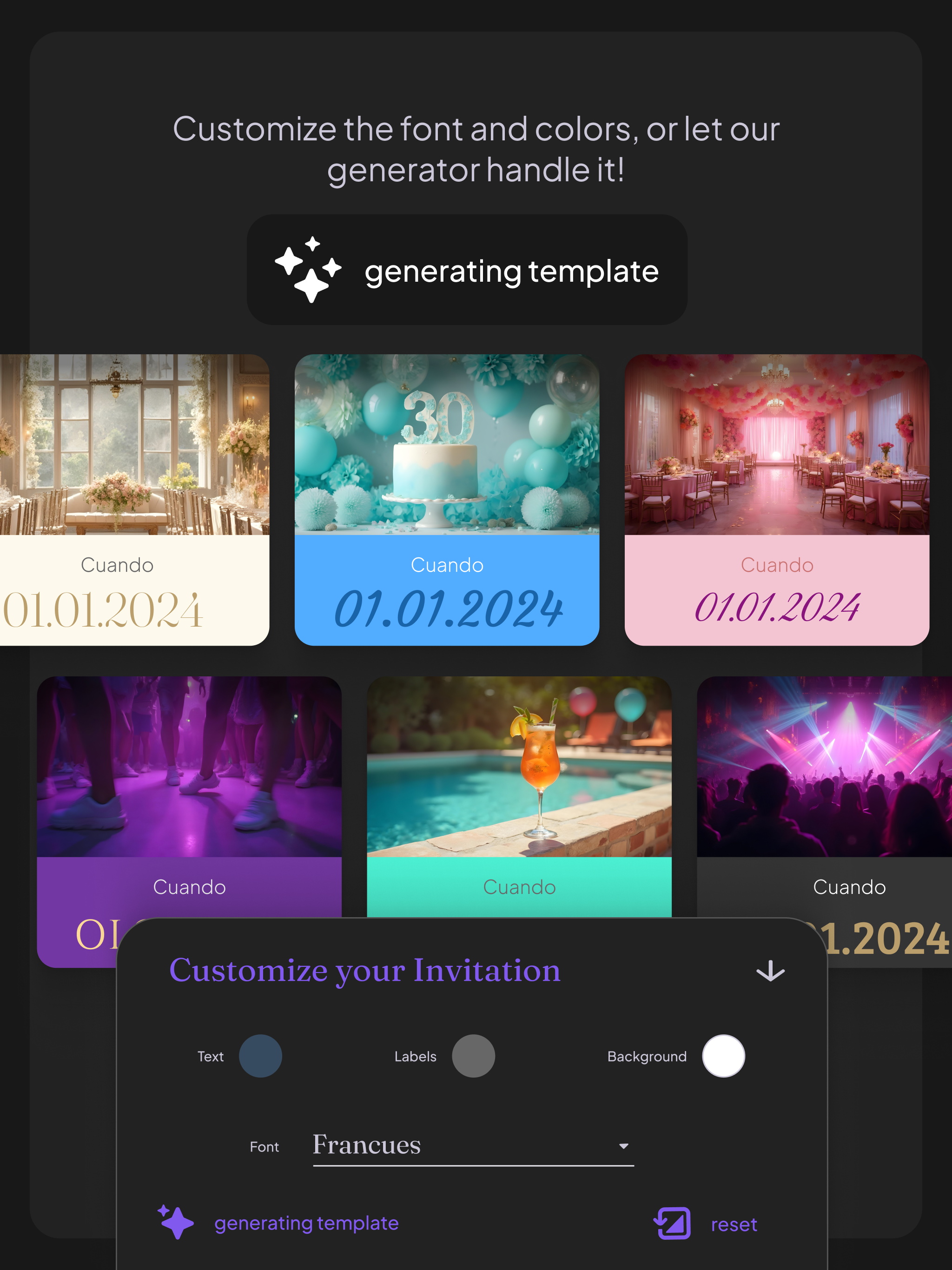 Lustrall online Invitation