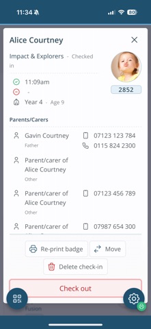CharitySuite Check-In screenshot