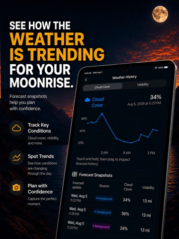 Mooncaster: Moon Phase Tracker iPad screenshot