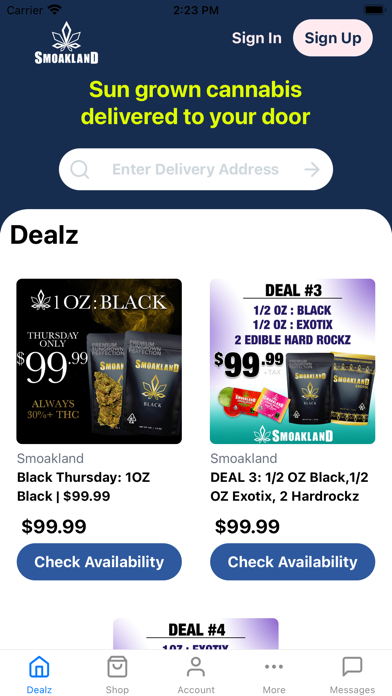Smoakland Cannabis Delivery Screenshot