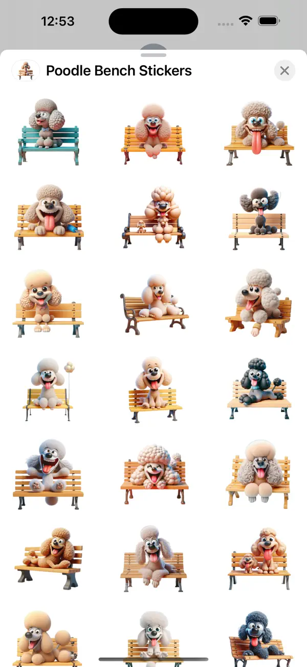 Screenshot #1 pour Poodle Bench Stickers