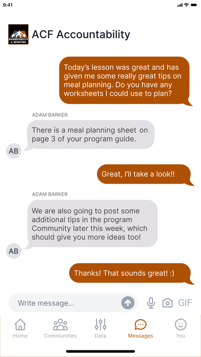 ACF Accountability Screenshot