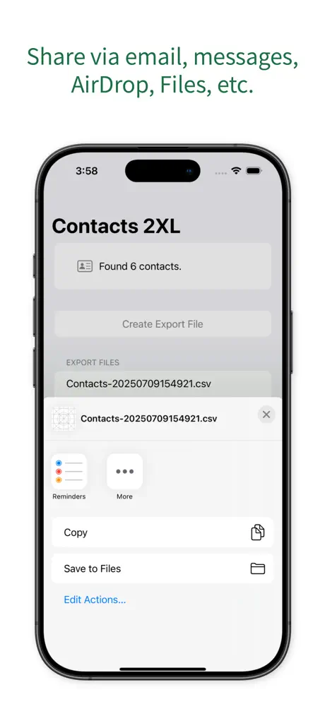 Contacts2XL screenshot 2