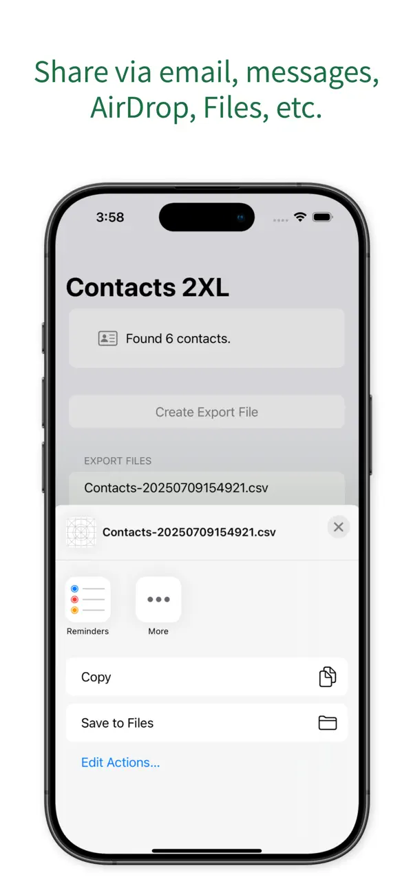 Screenshot #2 pour Contacts2XL