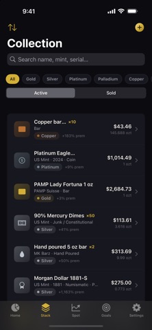 Stack Tracker – Metals Vault Screenshot 3 of 5