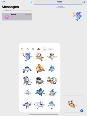 Gliding Ray Stickers iPad screenshot