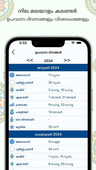 Chandran Malayalam Calendar Screenshot