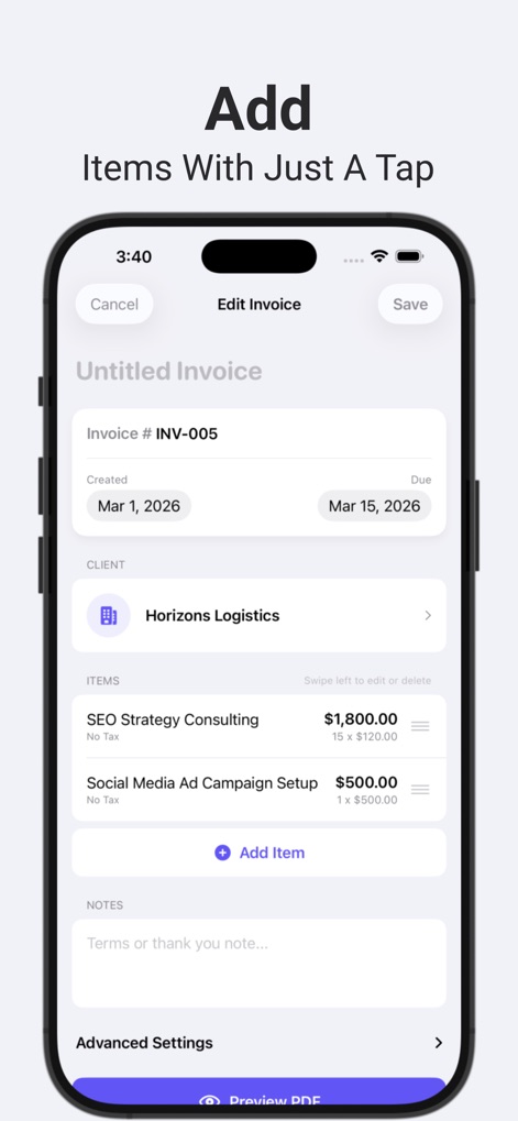 Invoice Maker - Invio - Business App | MWM