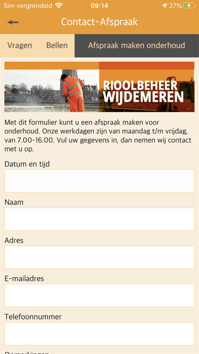 Rioolbeheer Wijdemeren Screenshot
