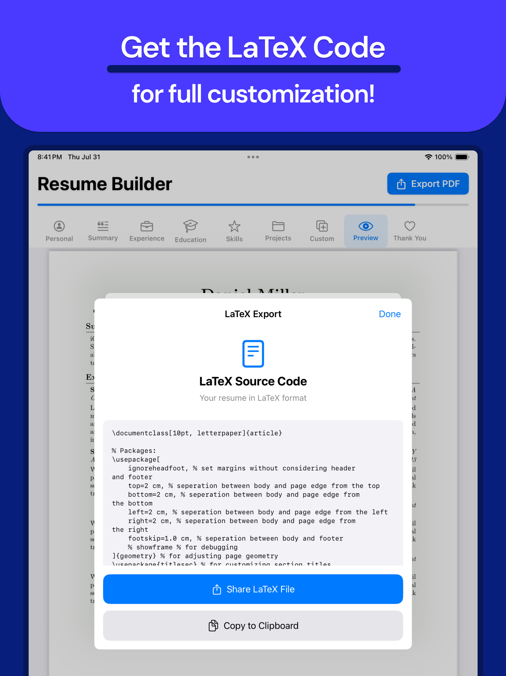 CV Maker - PDF + LaTeX screenshot 10