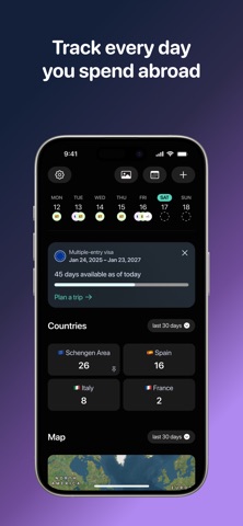 Expatly – Days Abroad Tracker iPhone screenshot