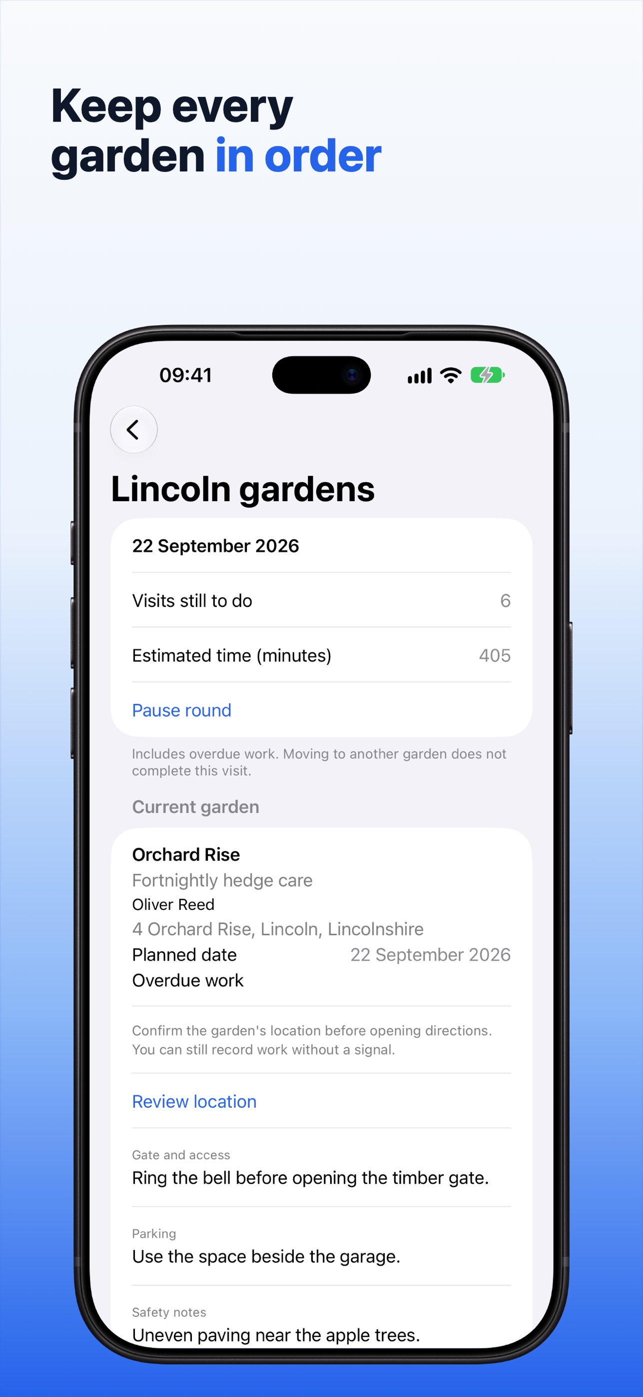 Screenshot 2 of Gardening Job Planner: Rounds