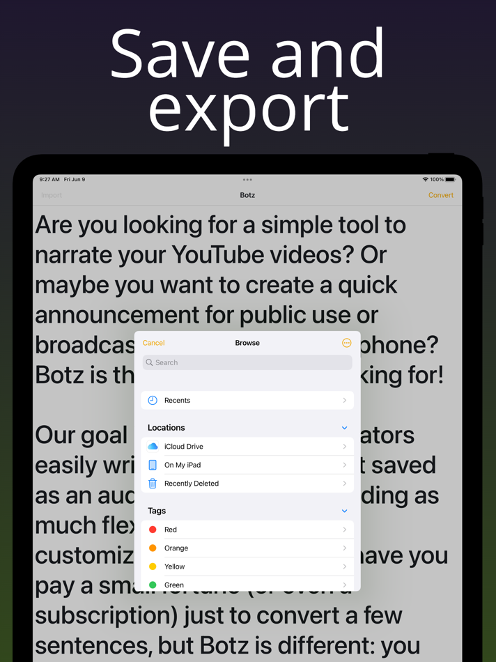 #4. Convert Text to Audio - Botz (iOS) Ved: Sandratra Razafindralambo