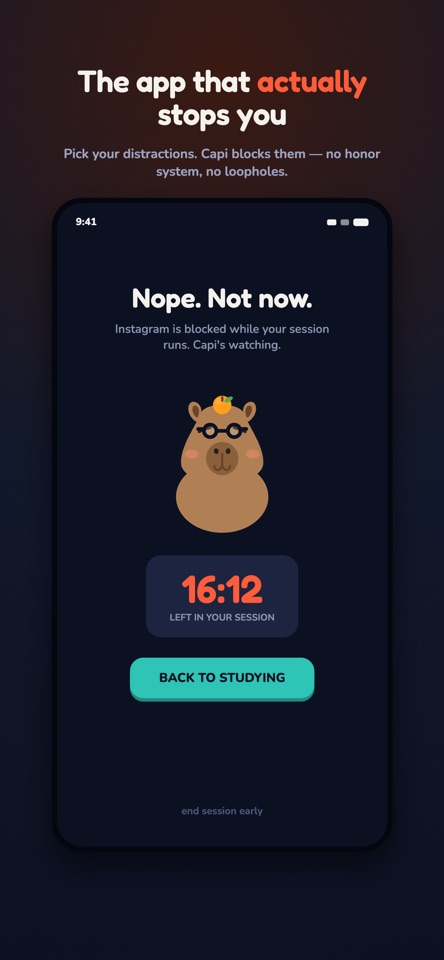 Capi: Focus & Study Timer screenshot 1