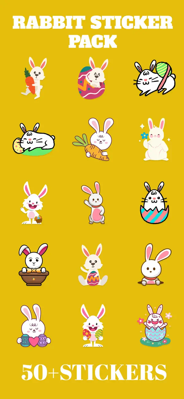 Screenshot #1 pour Rabbit Stickers Pack