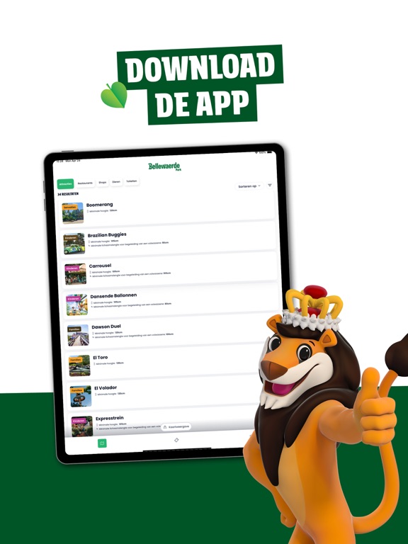 Bellewaerde iPad app afbeelding 1