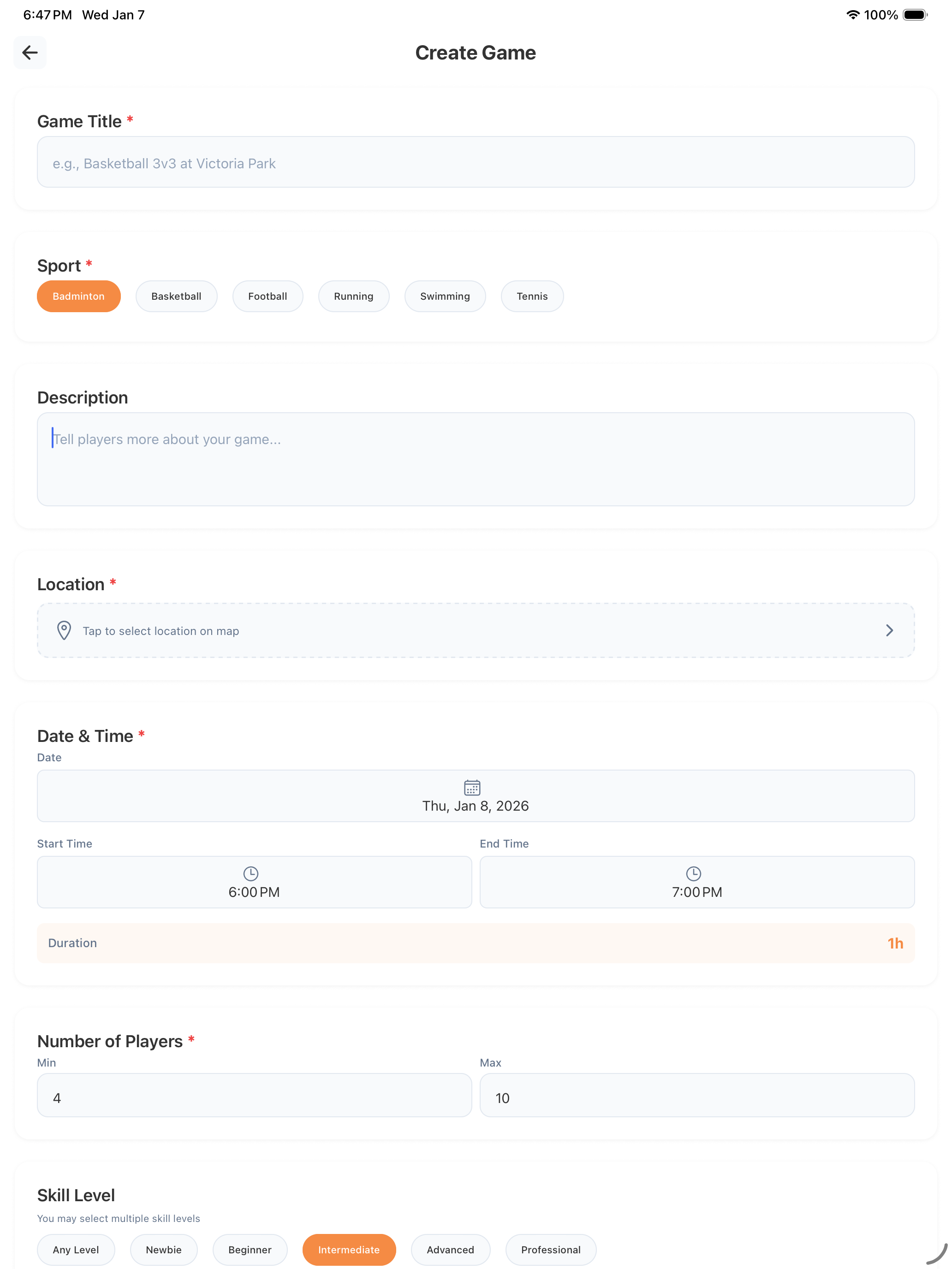 SportsMatch: Play Sports Now