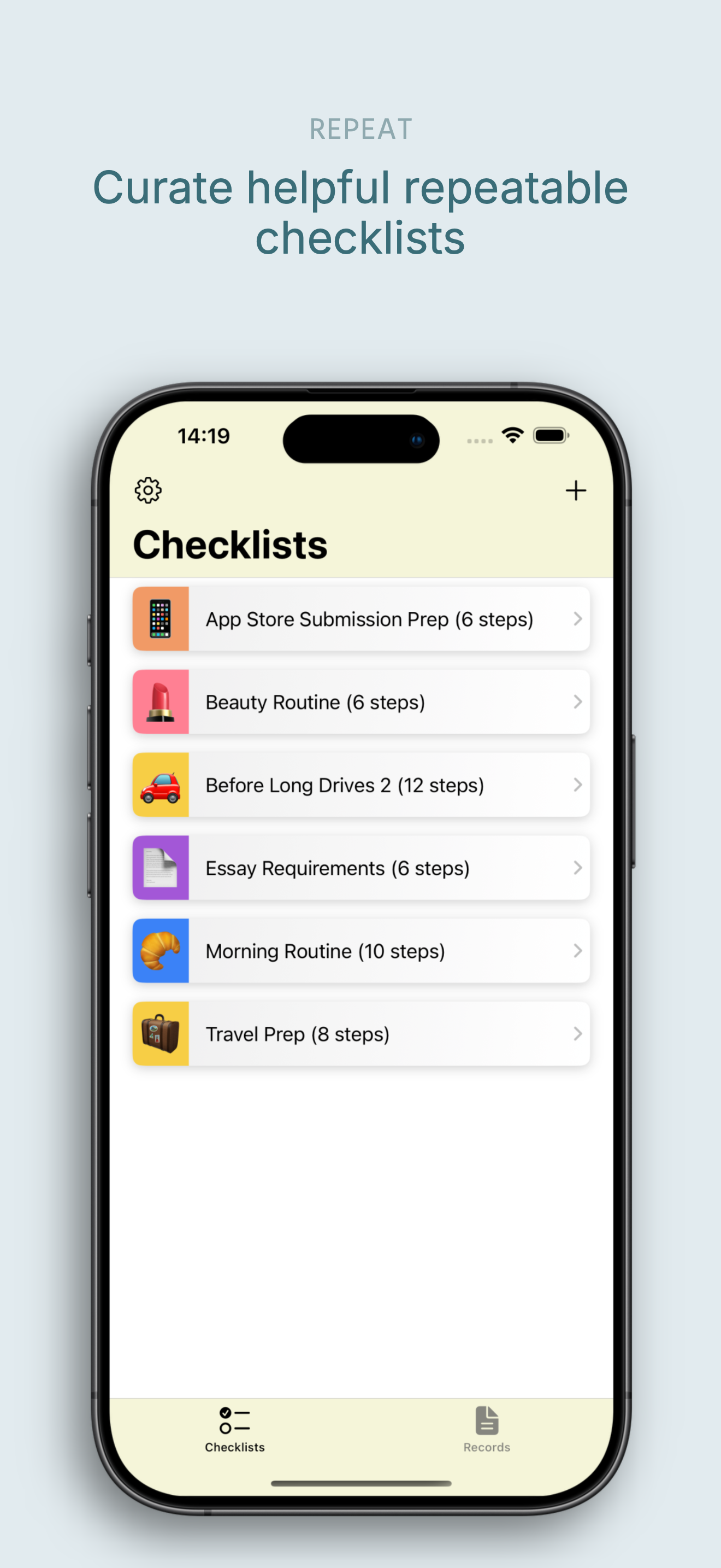 Repeatable Checklists & Tasks