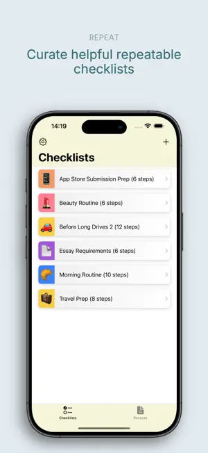Repeatable Checklists & Tasks screenshot 1