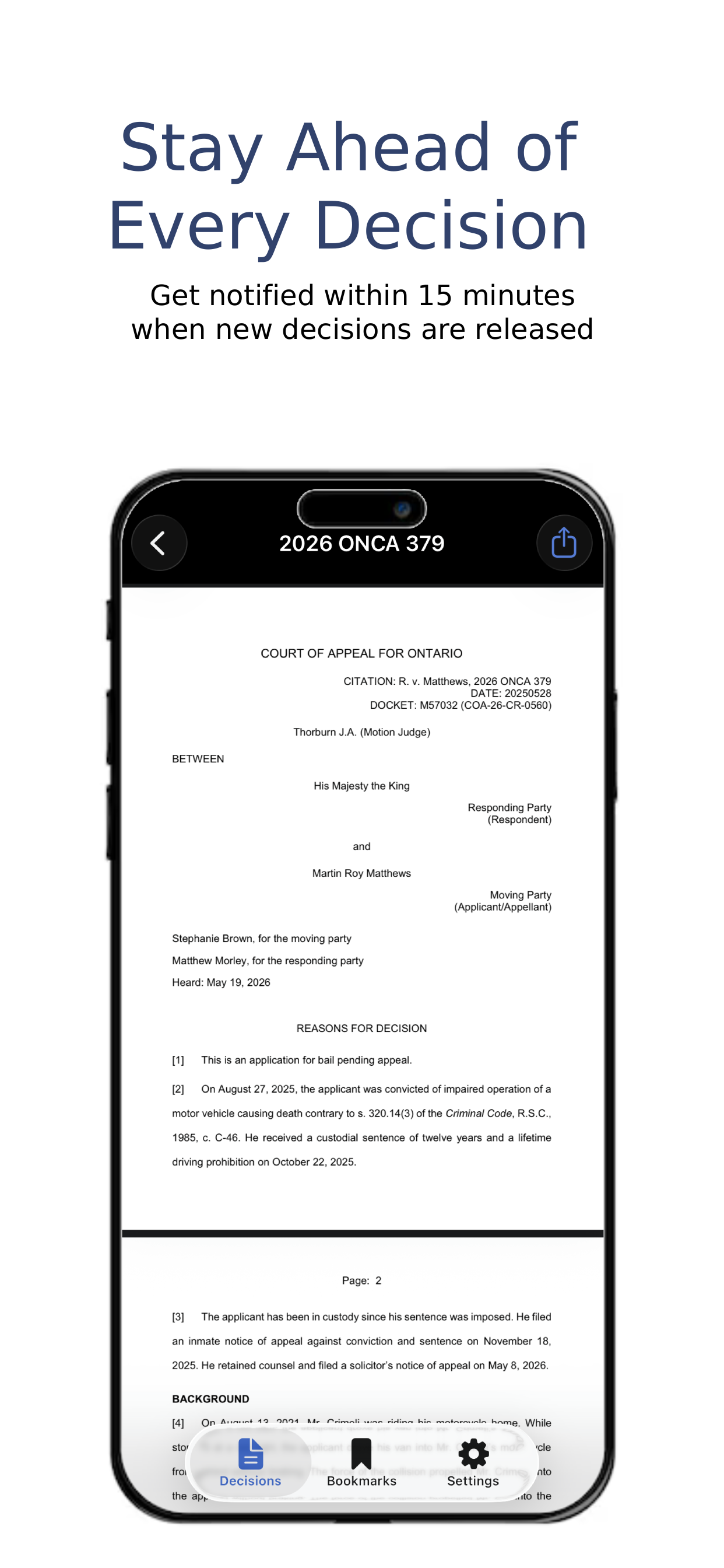 Ontario Court of Appeal Cases screenshot 3