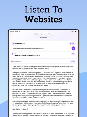 TTS Reader : AI Text to Speech iPad screenshot