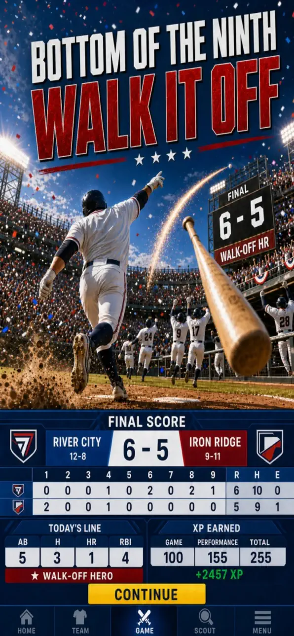 Baseball Rising Star: MVP Life iOS Mod IPA screenshot 4 - iOS game interface