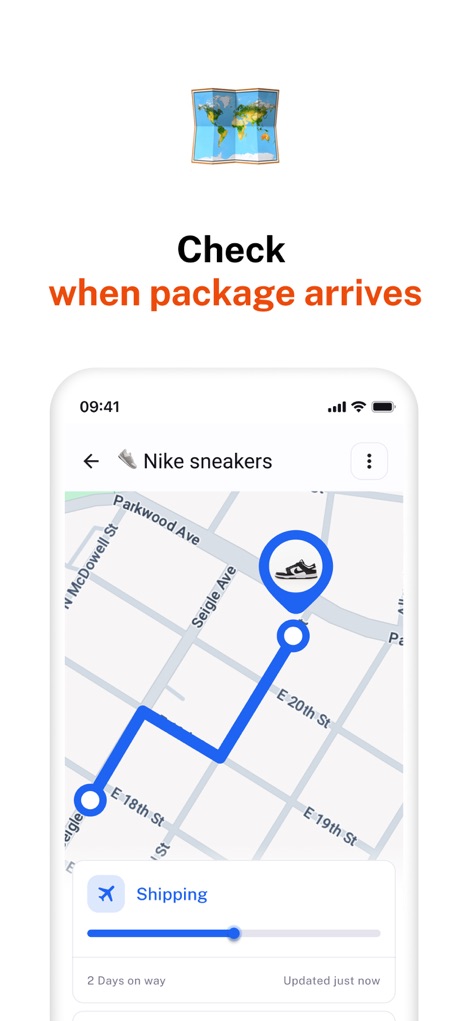 Package Tracker － Packy - Les utilisateurs peuvent visualiser le cheminement détaillé de leurs colis sur une carte interactive et obtenir une estimation précise du temps restant avant la livraison.