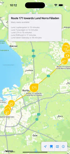 Skånetrafiken live map screenshot 4