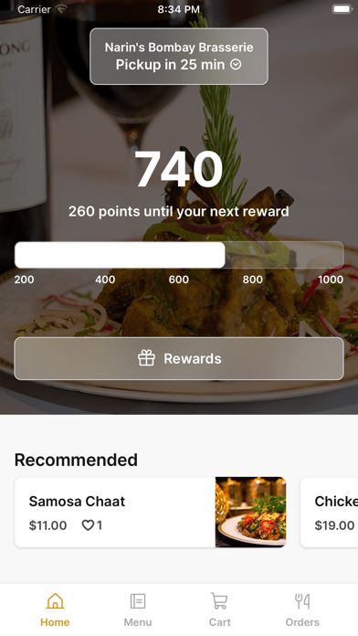 Narin's Bombay Brasserie app screenshot
