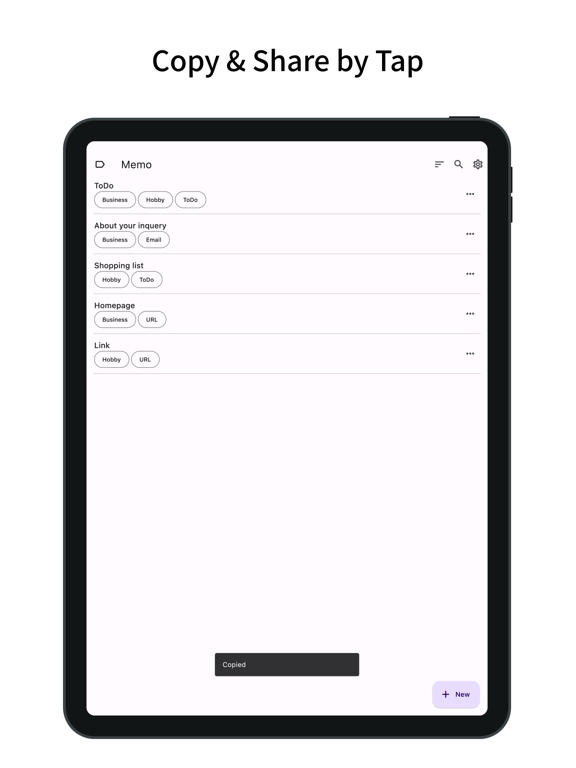Memo: copy & share templates