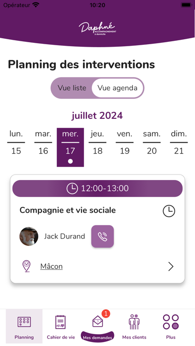 Daphné Partenaire Screenshot