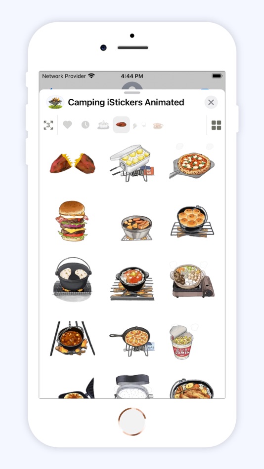 #2. Camping iStickers Animated (iOS) By: Pratik Dhebariya