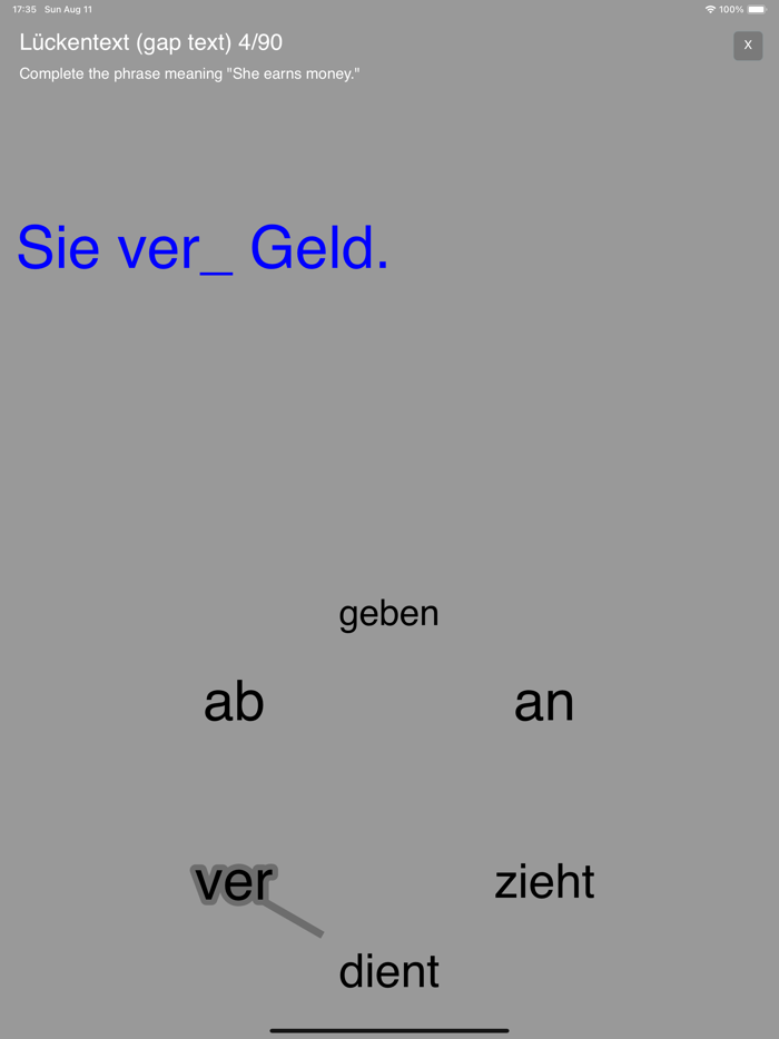 Gamified German Prefixed Verbs
