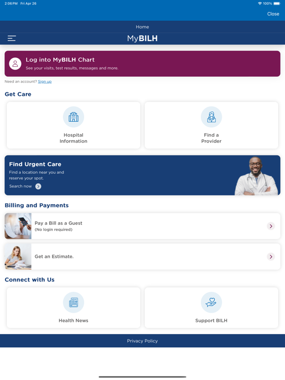 MyBILH iPad screenshot 1 - Medical app