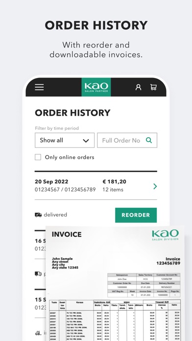 Kao Salon Partner online shop Screenshot