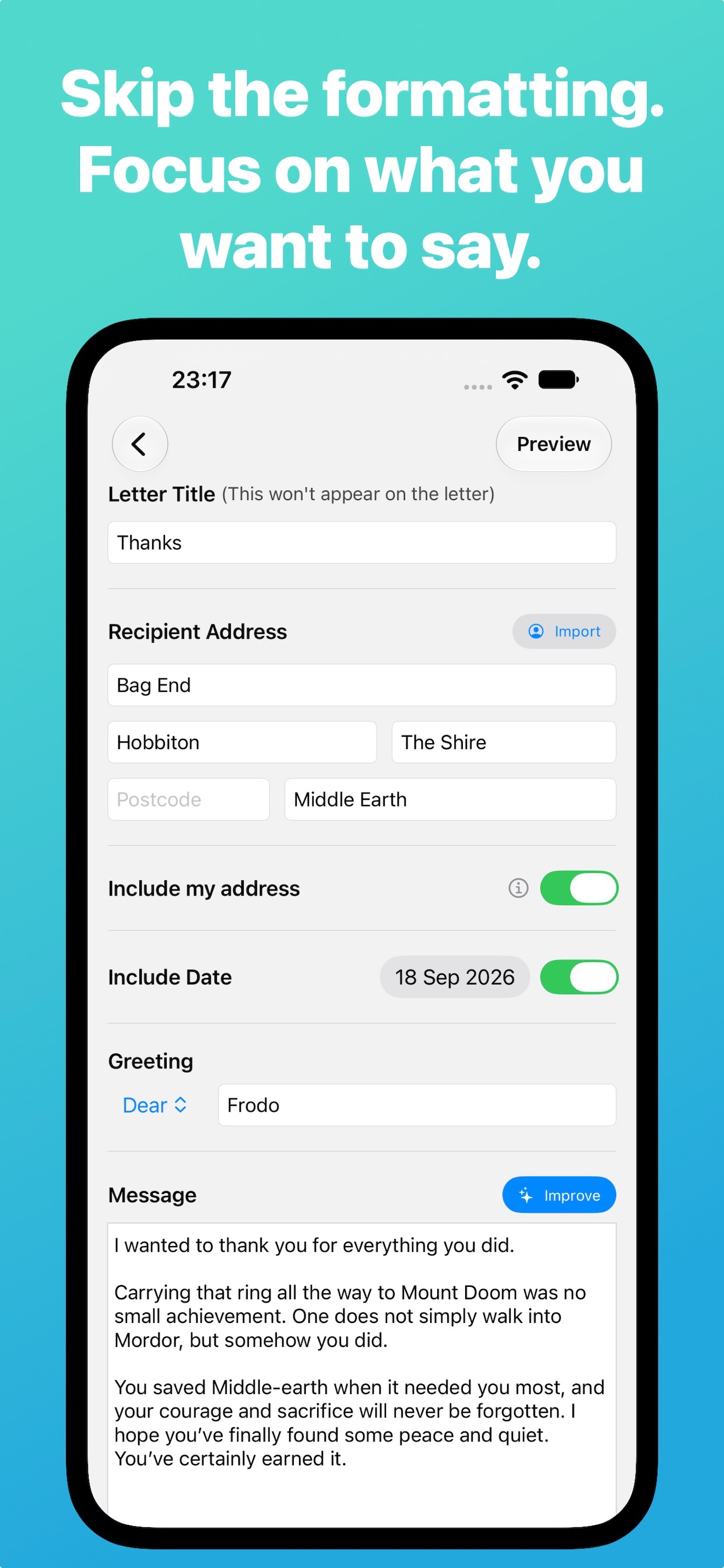 Screenshot 1 of Simple Letters