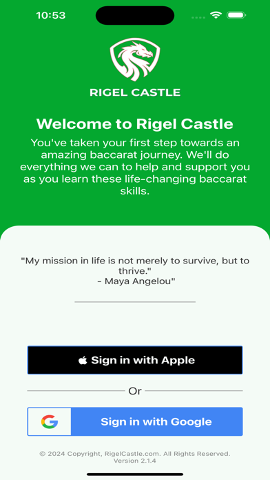 Rigel Castle Baccarat Screenshot