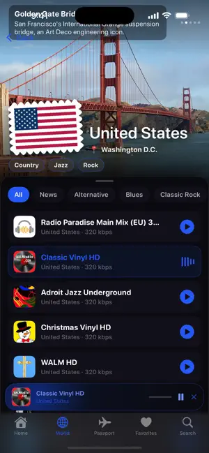 Roam: World Radio Stations screenshot 2