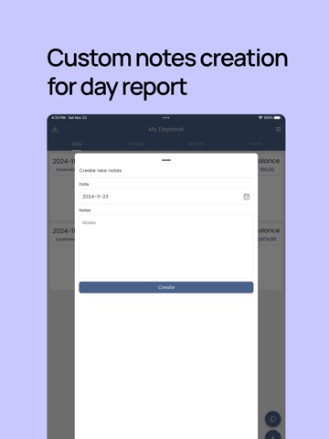 Daybook Ledgerbook iPad screenshot