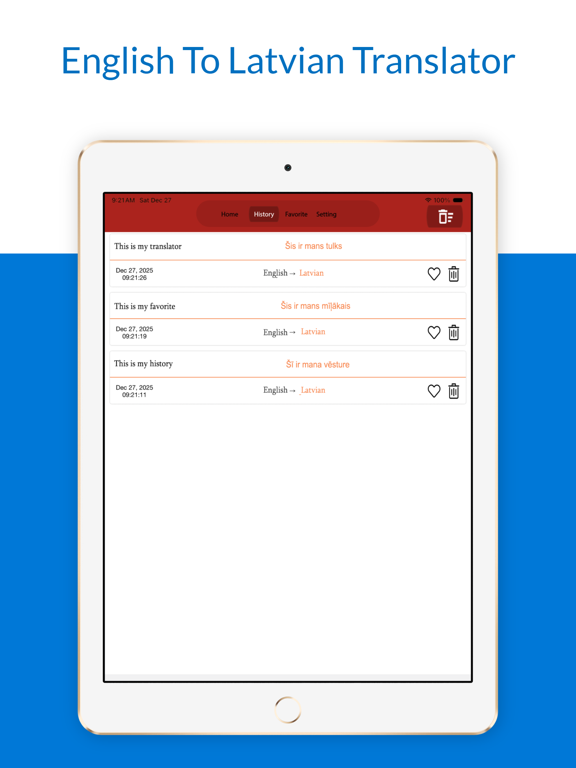 English To Latvian Translator iPad screenshot