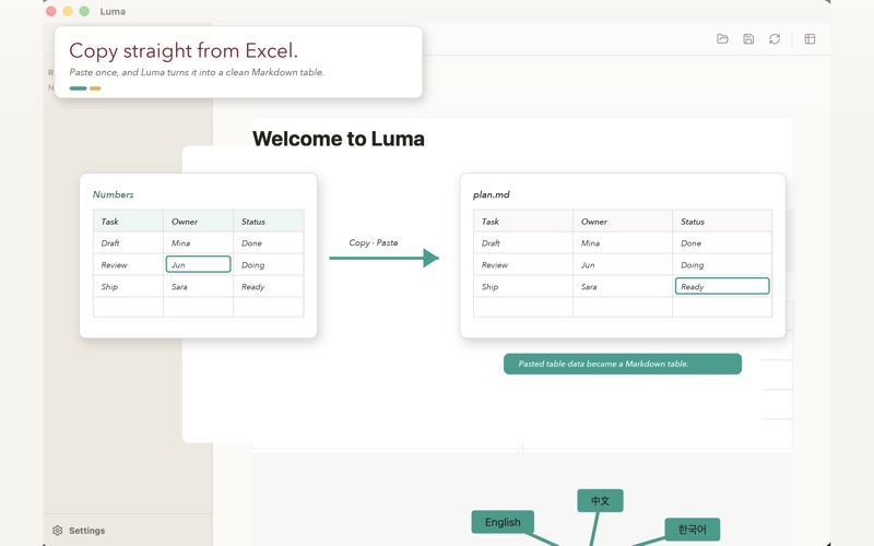 Luma Markdown screenshot