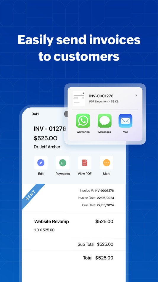 #3. Zoho Invoice Maker App (iOS) By: Zoho Corporation