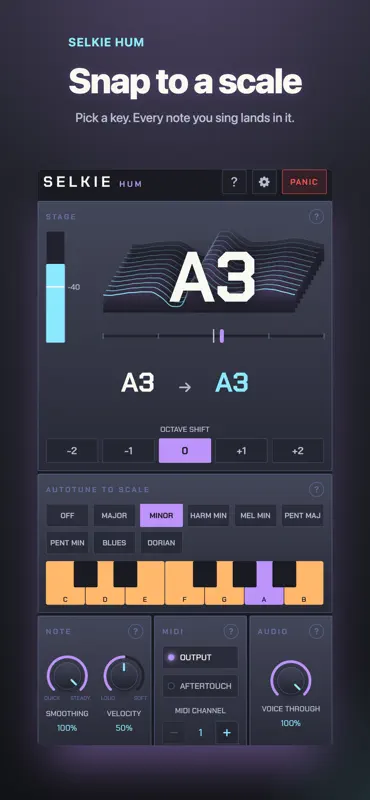 Selkie Hum: AUv3 Audio to Midi screenshot 3 of 3