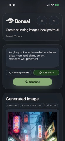 Bonsai Studio by PrismML iPhone screenshot