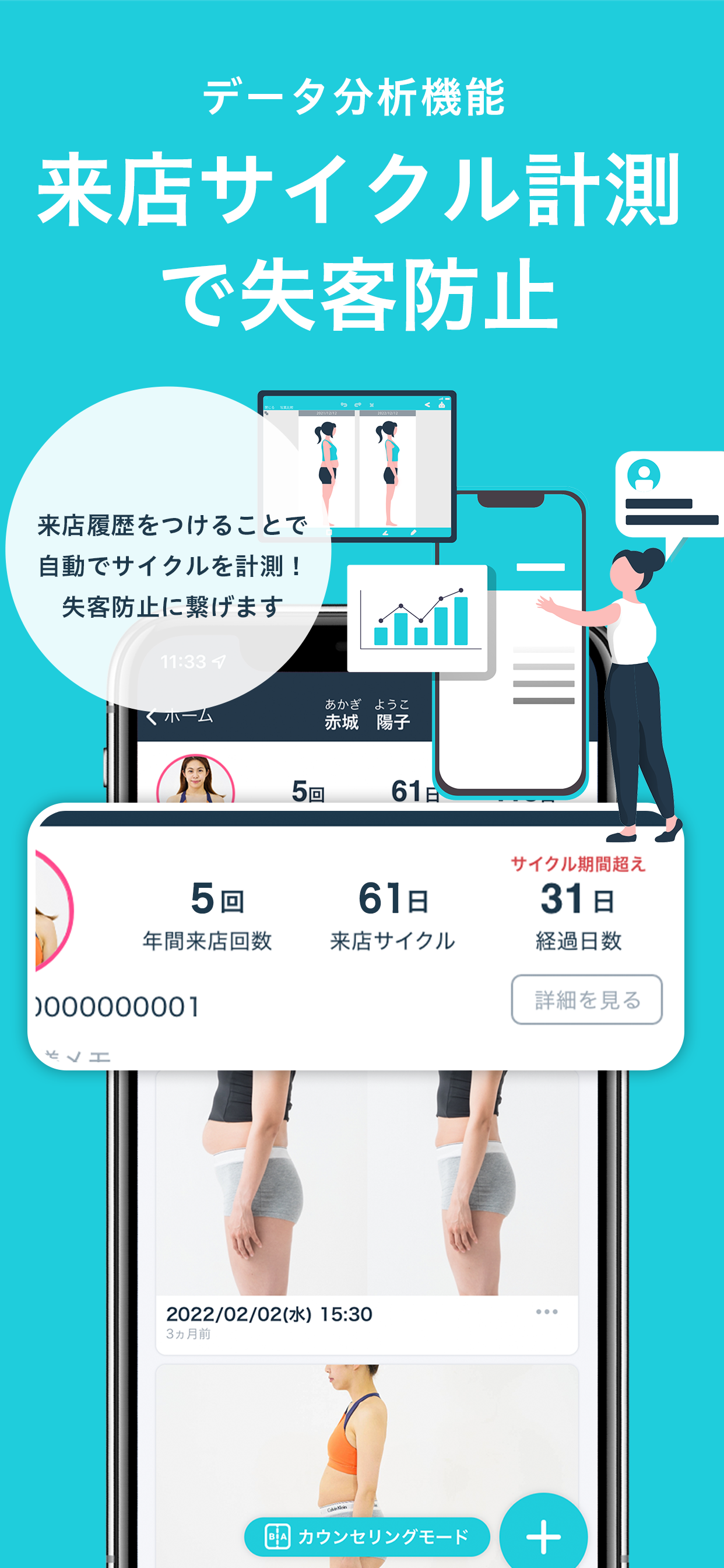 写真で顧客管理アプリ ビフォーアフター