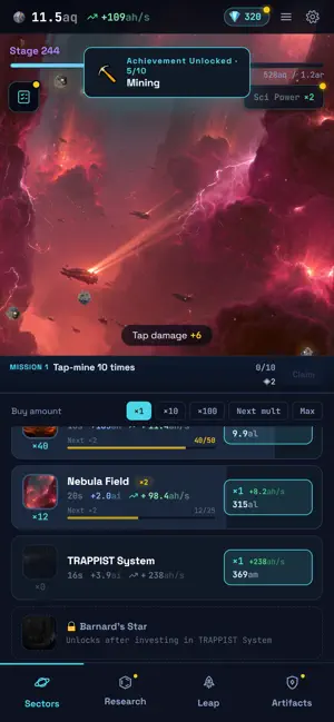 Space Tap Miner: Idle Frontier screenshot 1