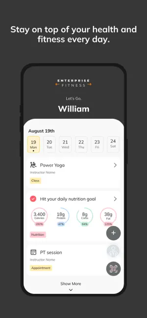 Enterprise Fitness App screenshot 2